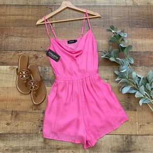 Romper ⭐️NWT Vibrant Pink, Lined, Adj. Straps + Elastic Waist